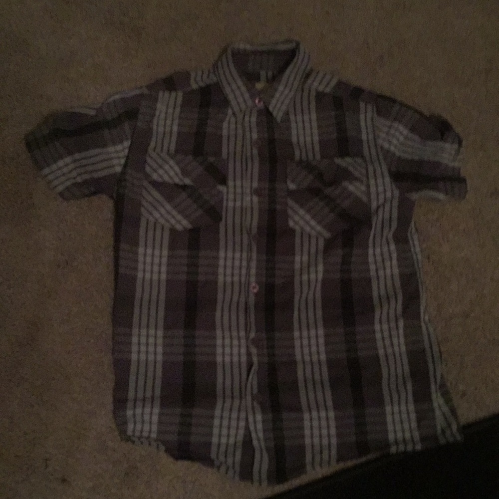 A grey and black shirt